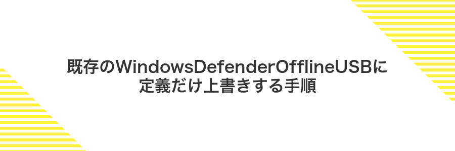 既存のWindowsDefenderOfflineUSBに定義だけ上書きする手順