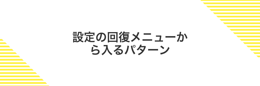 設定の回復メニューから入るパターン
