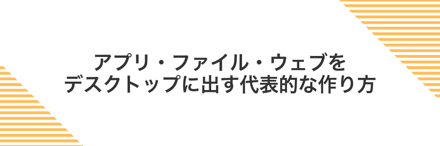 アプリ・ファイル・ウェブをデスクトップに出す代表的な作り方