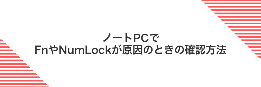 ノートPCでFnやNumLockが原因のときの確認方法
