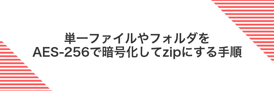単一ファイルやフォルダをAES‑256で暗号化してzipにする手順