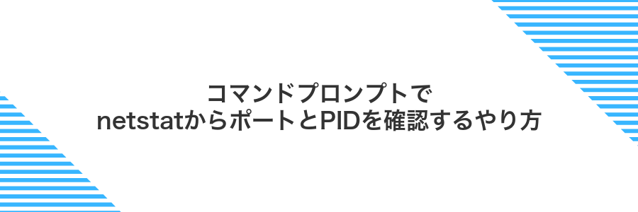 コマンドプロンプトでnetstatからポートとPIDを確認するやり方