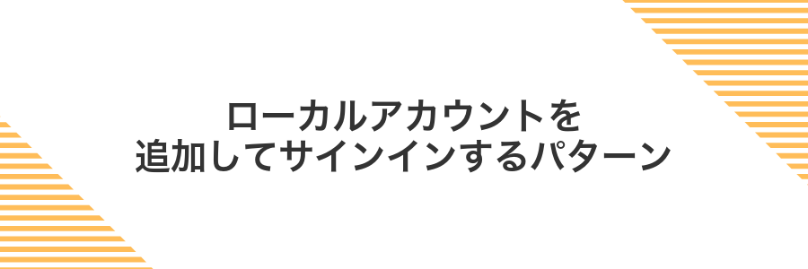 ローカルアカウントを追加してサインインするパターン