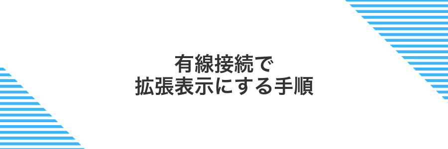 有線接続で拡張表示にする手順