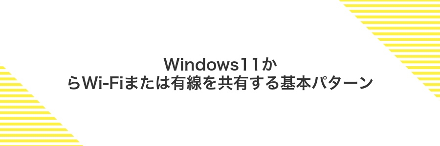 Windows11からWi-Fiまたは有線を共有する基本パターン