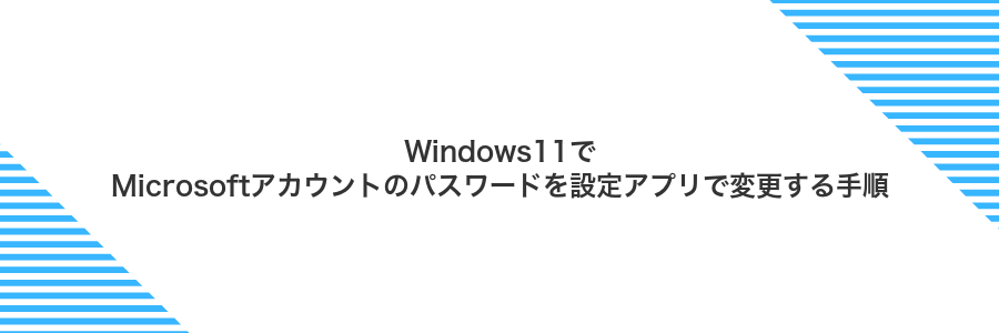 Windows11でMicrosoftアカウントのパスワードを設定アプリで変更する手順