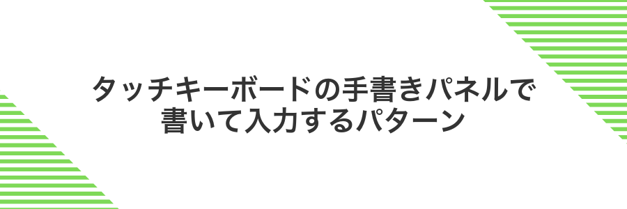 タッチキーボードの手書きパネルで書いて入力するパターン