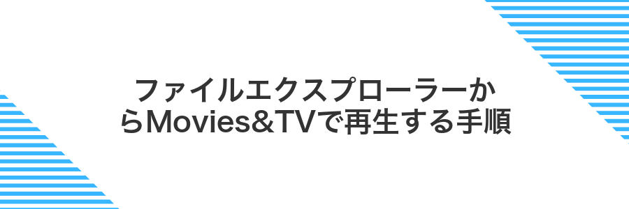 ファイルエクスプローラーからMovies&TVで再生する手順