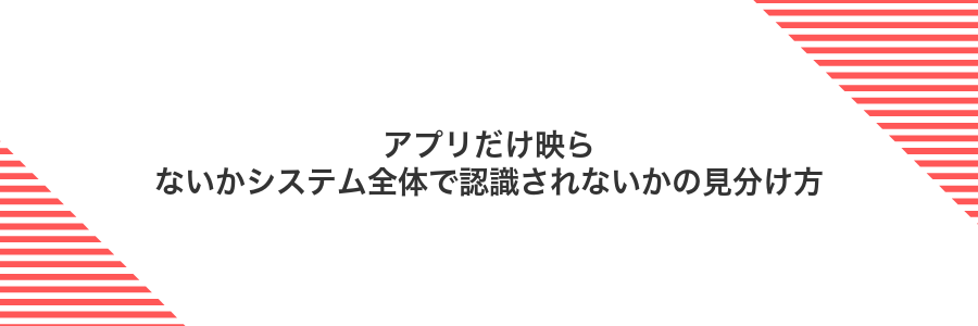 アプリだけ映らないかシステム全体で認識されないかの見分け方