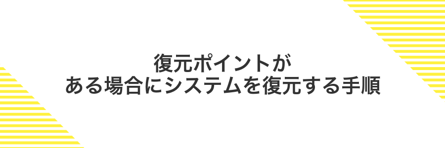 復元ポイントがある場合にシステムを復元する手順