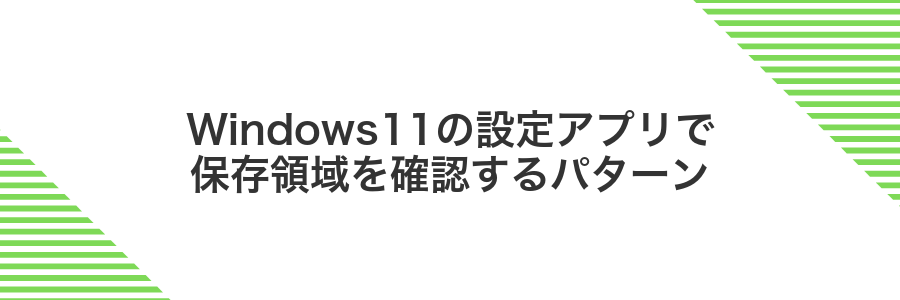 Windows11の設定アプリで保存領域を確認するパターン