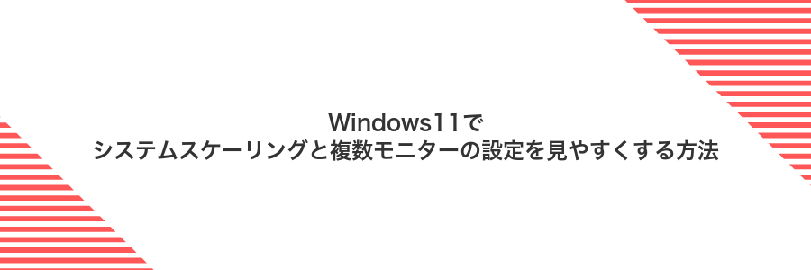 Windows11でシステムスケーリングと複数モニターの設定を見やすくする方法