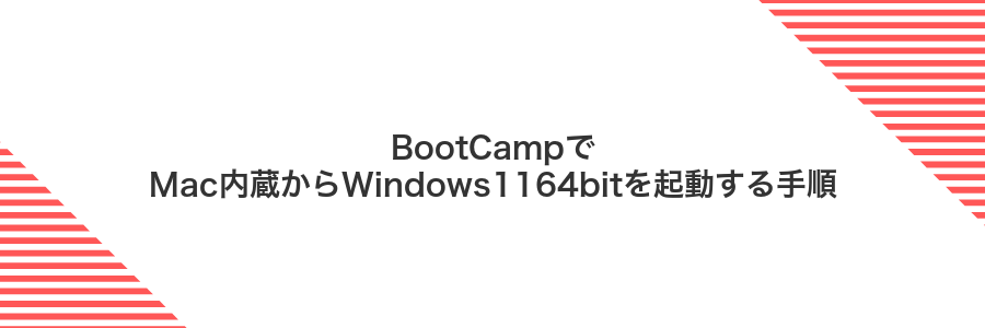BootCampでMac内蔵からWindows1164bitを起動する手順