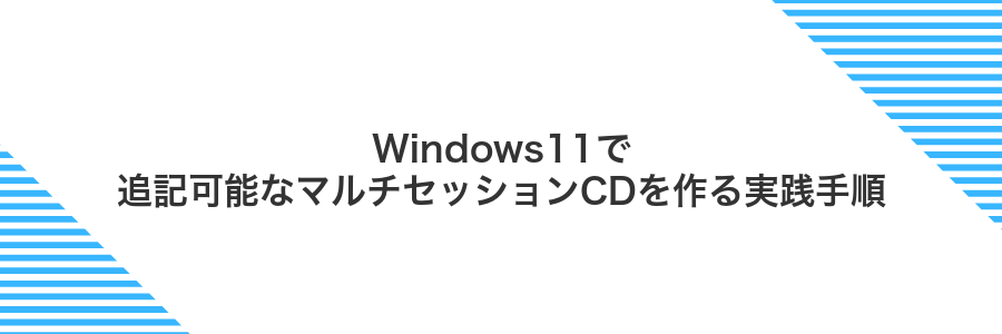 Windows11で追記可能なマルチセッションCDを作る実践手順