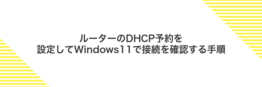 ルーターのDHCP予約を設定してWindows11で接続を確認する手順