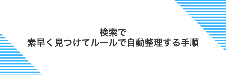 検索で素早く見つけてルールで自動整理する手順