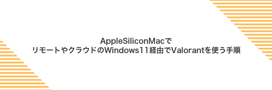 AppleSiliconMacでリモートやクラウドのWindows11経由でValorantを使う手順