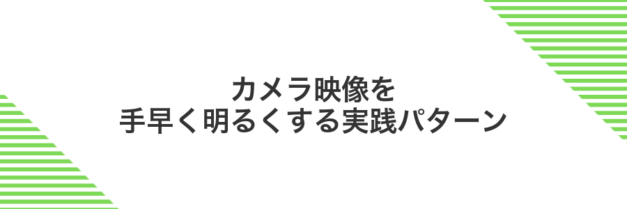 カメラ映像を手早く明るくする実践パターン
