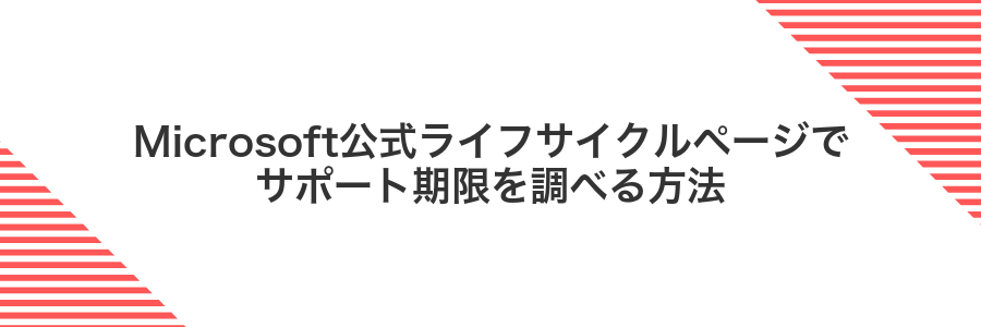 Microsoft公式ライフサイクルページでサポート期限を調べる方法