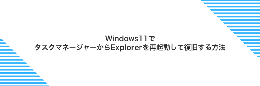 Windows11でタスクマネージャーからExplorerを再起動して復旧する方法