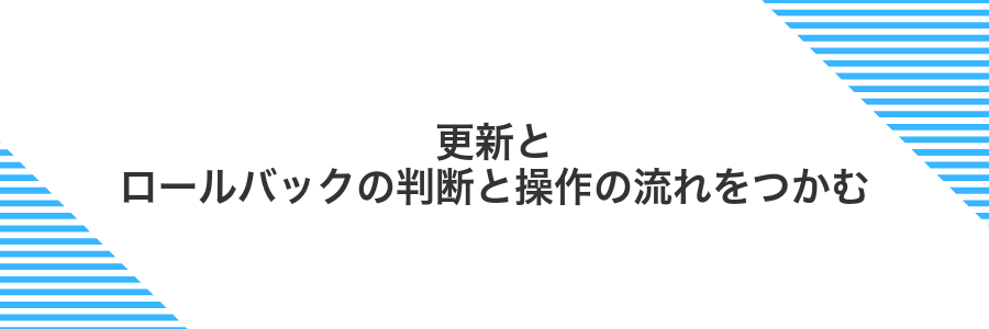 更新とロールバックの判断と操作の流れをつかむ