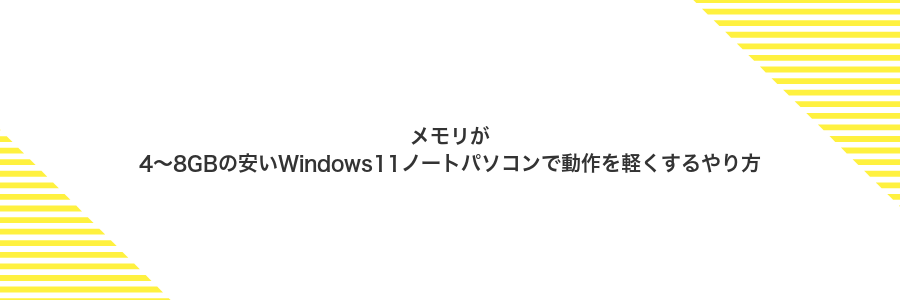 メモリが4〜8GBの安いWindows11ノートパソコンで動作を軽くするやり方