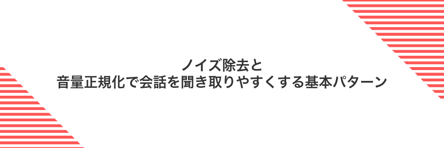 ノイズ除去と音量正規化で会話を聞き取りやすくする基本パターン