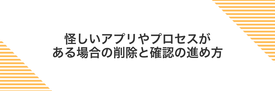 怪しいアプリやプロセスがある場合の削除と確認の進め方