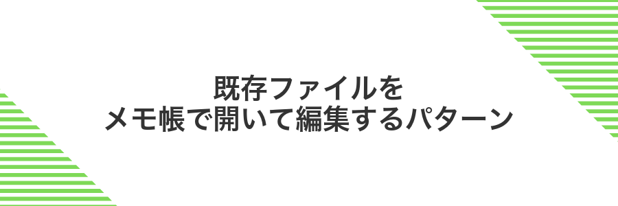 既存ファイルをメモ帳で開いて編集するパターン
