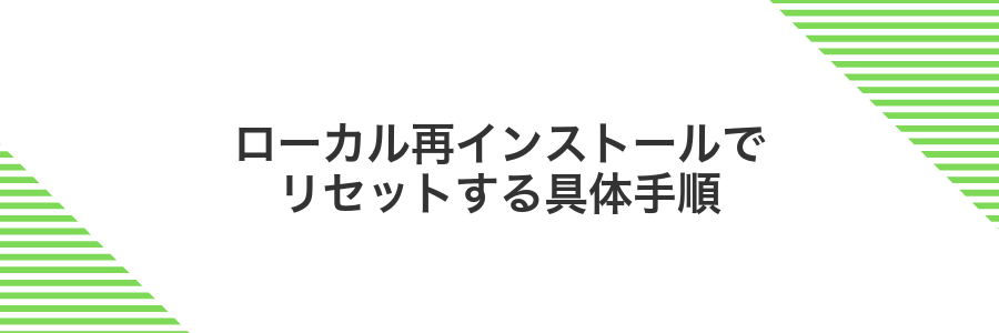 ローカル再インストールでリセットする具体手順