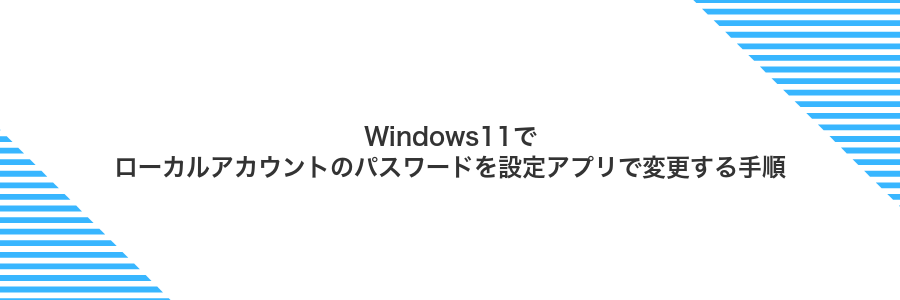 Windows11でローカルアカウントのパスワードを設定アプリで変更する手順
