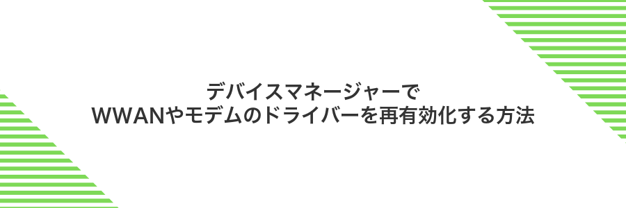 デバイスマネージャーでWWANやモデムのドライバーを再有効化する方法