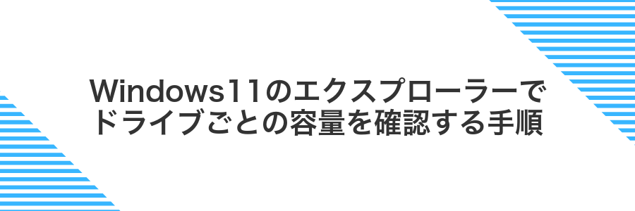 Windows11のエクスプローラーでドライブごとの容量を確認する手順