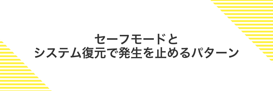 セーフモードとシステム復元で発生を止めるパターン