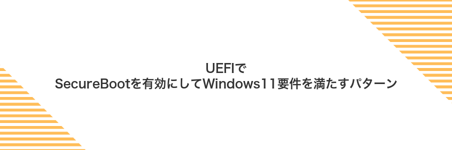 UEFIでSecureBootを有効にしてWindows11要件を満たすパターン