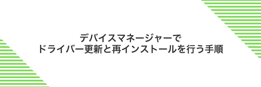 デバイスマネージャーでドライバー更新と再インストールを行う手順