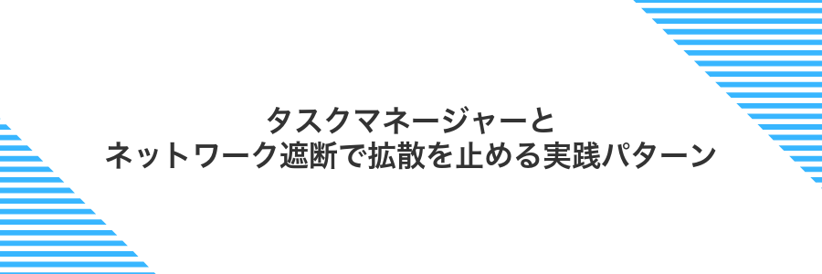 タスクマネージャーとネットワーク遮断で拡散を止める実践パターン