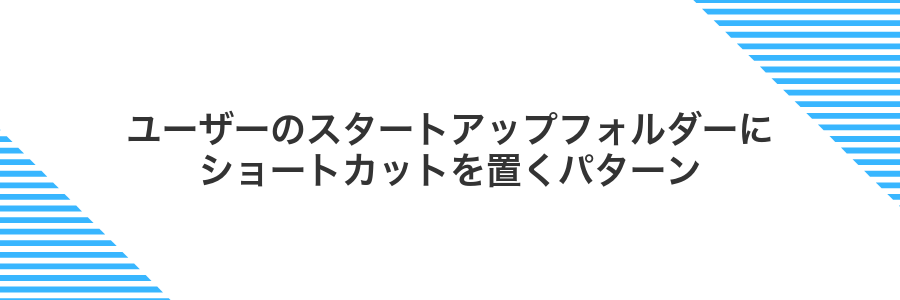 ユーザーのスタートアップフォルダーにショートカットを置くパターン