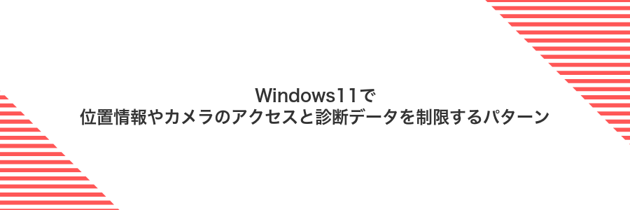 Windows11で位置情報やカメラのアクセスと診断データを制限するパターン