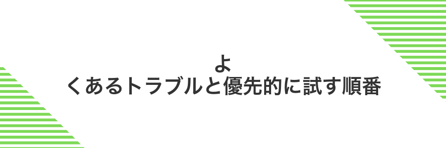 よくあるトラブルと優先的に試す順番