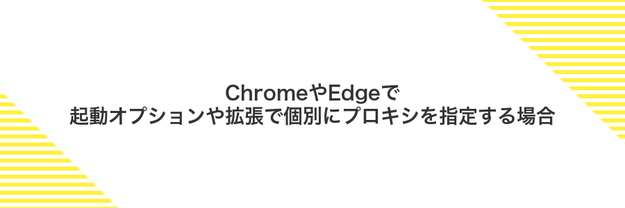 ChromeやEdgeで起動オプションや拡張で個別にプロキシを指定する場合