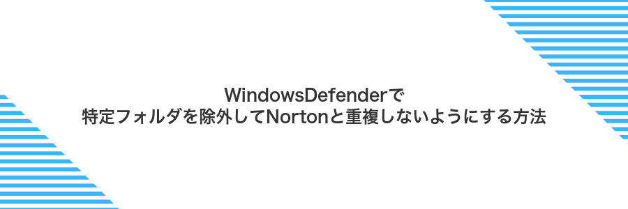 WindowsDefenderで特定フォルダを除外してNortonと重複しないようにする方法