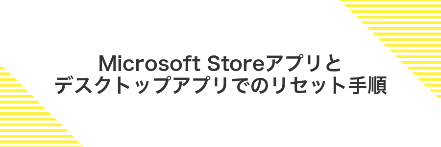 Microsoft Storeアプリとデスクトップアプリでのリセット手順