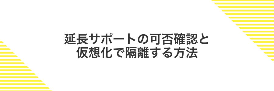 延長サポートの可否確認と仮想化で隔離する方法