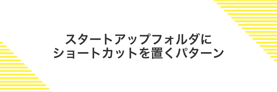 スタートアップフォルダにショートカットを置くパターン