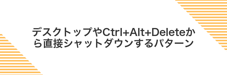 デスクトップやCtrl+Alt+Deleteから直接シャットダウンするパターン