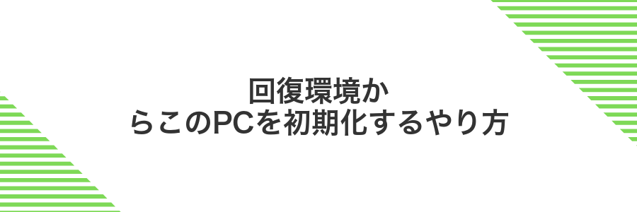回復環境からこのPCを初期化するやり方