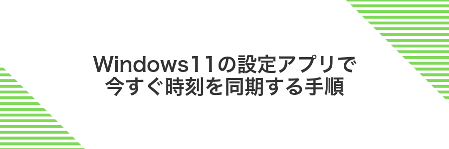Windows11の設定アプリで今すぐ時刻を同期する手順