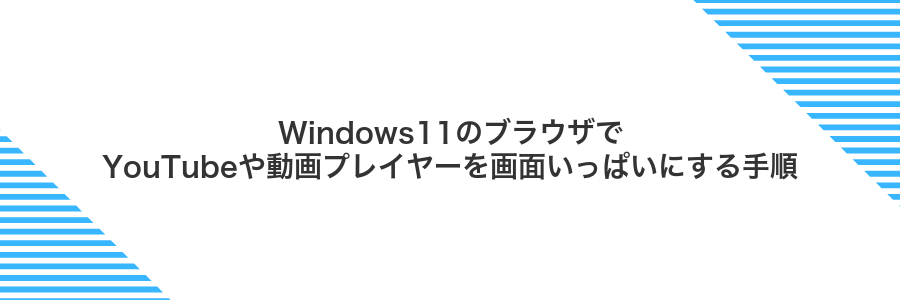 Windows11のブラウザでYouTubeや動画プレイヤーを画面いっぱいにする手順
