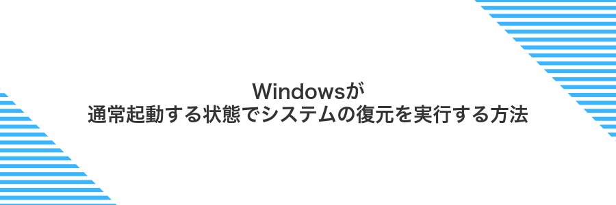 Windowsが通常起動する状態でシステムの復元を実行する方法